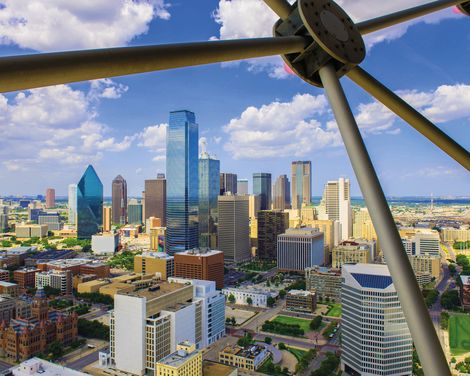 Dallas Blick vom Reunion Tower GeO Deck