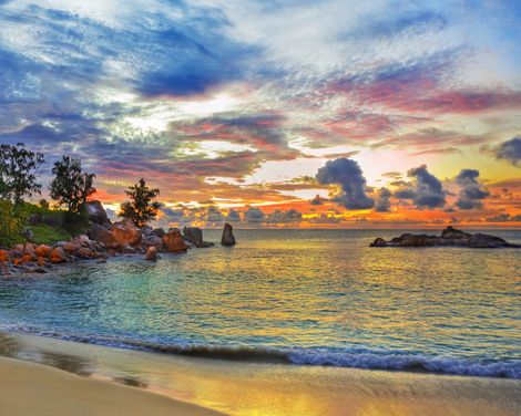 Seychellen Sonnenuntergang 