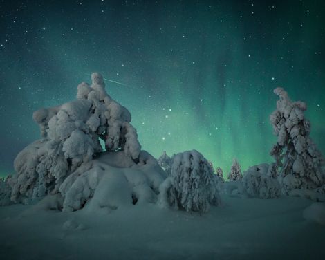 Lappland Kittilae Levi Region Polarlicht