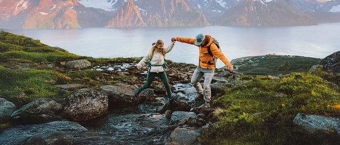 Wanderer in den Bergen